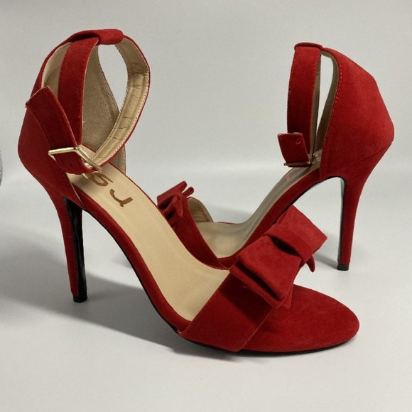 FSJ Women Front Bowknots Open Toe Thin High Heels - Picture 8 of 12